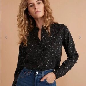 Marine Layer Rebekah Relaxed Shirt in Eclipse Celestial Print